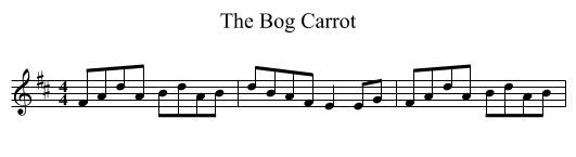 The Bog Carrot - staff notation