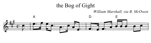 the Bog of Gight - staff notation