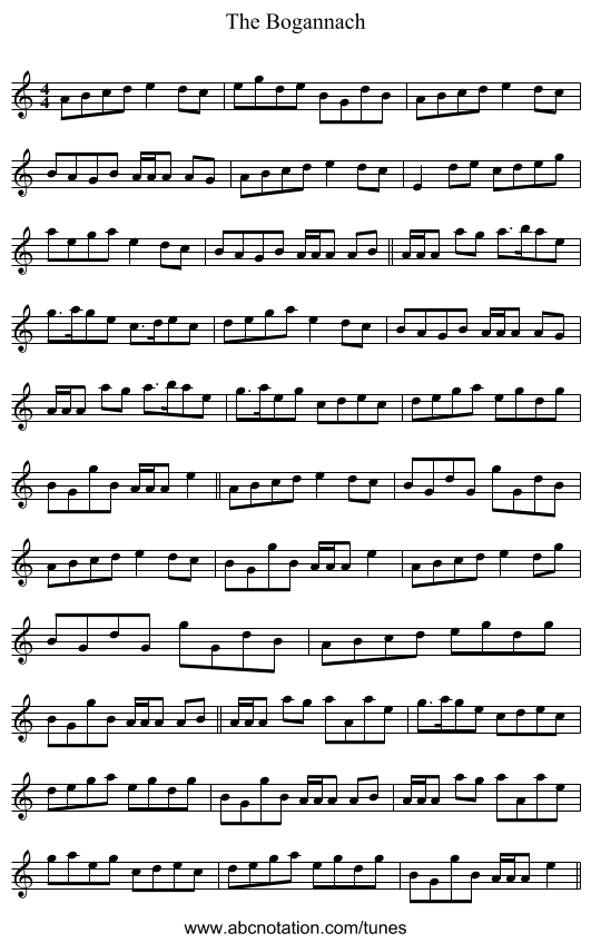 The Bogannach - staff notation