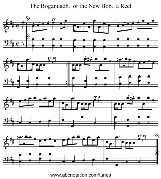 The Boganuadh. or the New Bob. a Reel - staff notation
