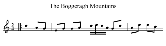 The Boggeragh Mountains - staff notation