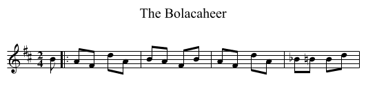 The Bolacaheer - staff notation