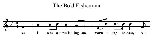 The Bold Fisherman - staff notation