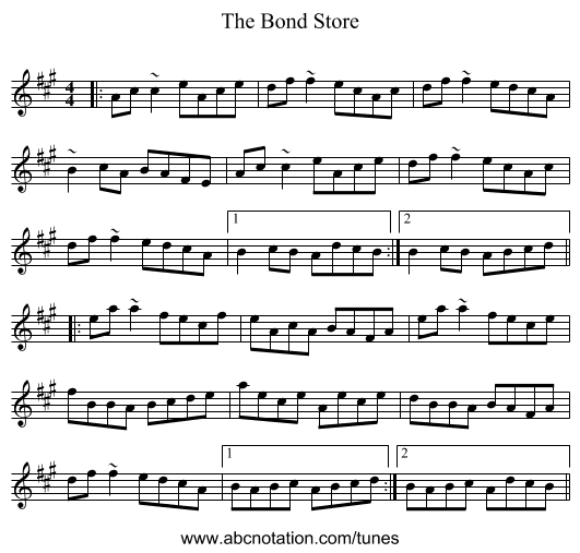 The Bond Store - staff notation