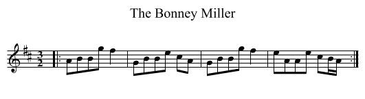 The Bonney Miller - staff notation