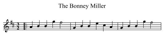The Bonney Miller - staff notation