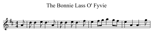 The Bonnie Lass O' Fyvie - staff notation