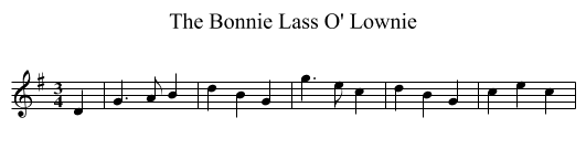 The Bonnie Lass O' Lownie - staff notation