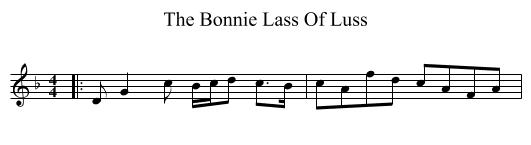 The Bonnie Lass Of Luss - staff notation