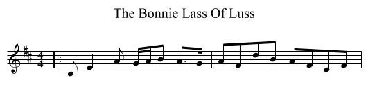 The Bonnie Lass Of Luss - staff notation