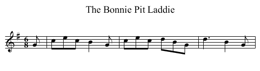 The Bonnie Pit Laddie - staff notation