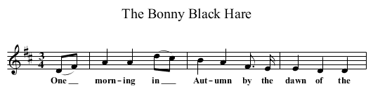 The Bonny Black Hare - staff notation