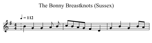 The Bonny Breastknots (Sussex) - staff notation