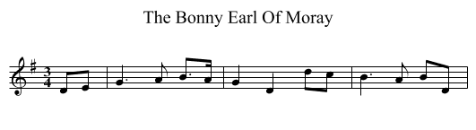 The Bonny Earl Of Moray - staff notation