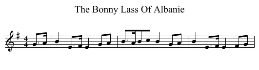 The Bonny Lass Of Albanie - staff notation