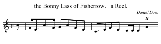 the Bonny Lass of Fisherrow.   a Reel. - staff notation