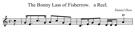 The Bonny Lass of Fisherrow.   a Reel. - staff notation