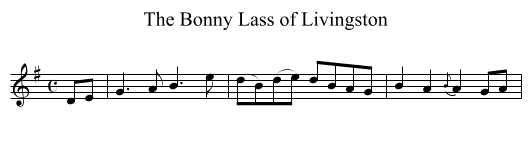 The Bonny Lass of Livingston - staff notation