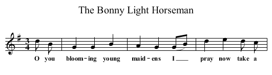 The Bonny Light Horseman - staff notation