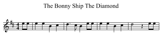 The Bonny Ship The Diamond - staff notation