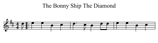 The Bonny Ship The Diamond - staff notation