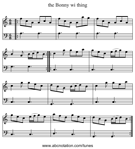 the Bonny wi thing - staff notation