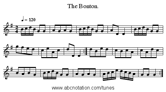 The Bonton. - staff notation