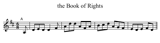 the Book of Rights - staff notation