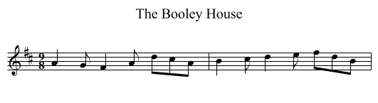 The Booley House - staff notation