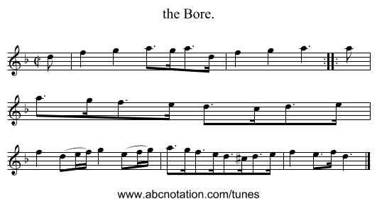 the Bore. - staff notation