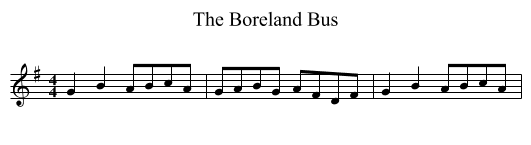 The Boreland Bus - staff notation