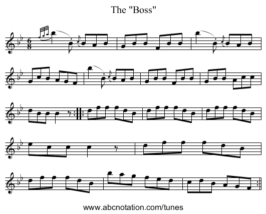 The Boss - staff notation