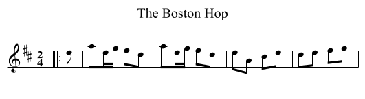 The Boston Hop - staff notation
