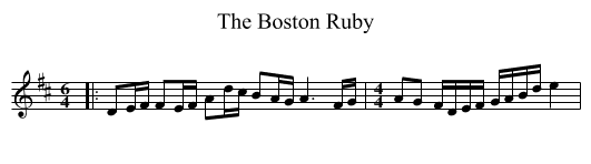 The Boston Ruby - staff notation