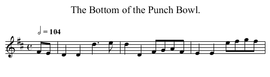The Bottom of the Punch Bowl. - staff notation