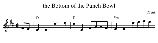 the Bottom of the Punch Bowl - staff notation