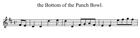 the Bottom of the Punch Bowl. - staff notation