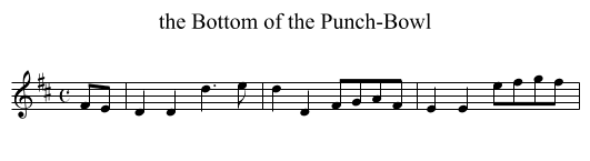 the Bottom of the Punch-Bowl - staff notation