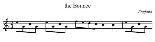 the Bounce - staff notation
