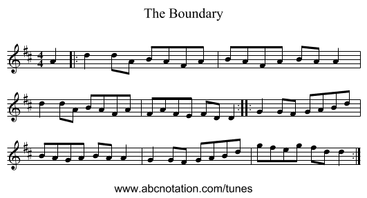 The Boundary - staff notation