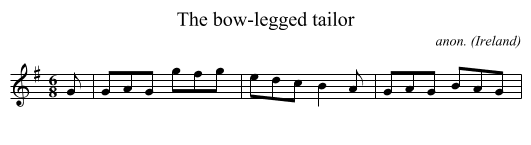 The bow-legged tailor - staff notation
