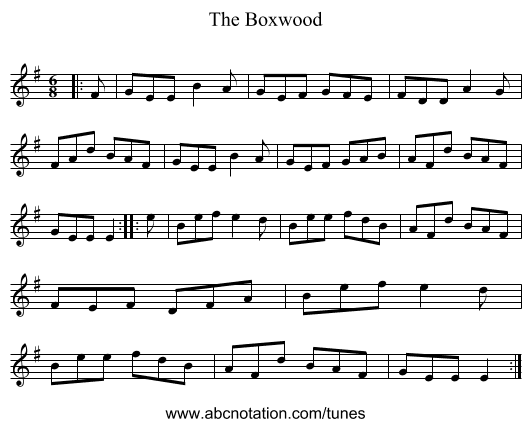 The Boxwood - staff notation