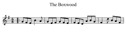 The Boxwood - staff notation