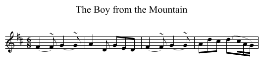 The Boy from the Mountain - staff notation