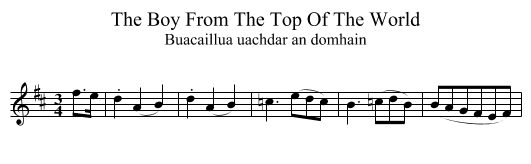 The Boy From The Top Of The World - staff notation