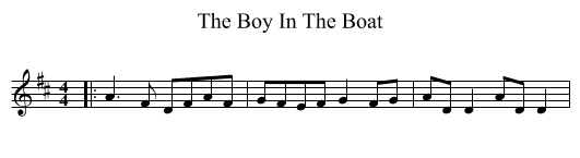 The Boy In The Boat - staff notation