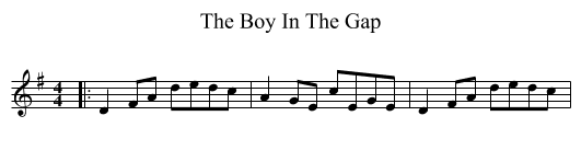 The Boy In The Gap - staff notation
