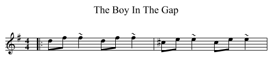 The Boy In The Gap - staff notation