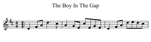 The Boy In The Gap - staff notation