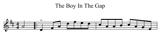 The Boy In The Gap - staff notation